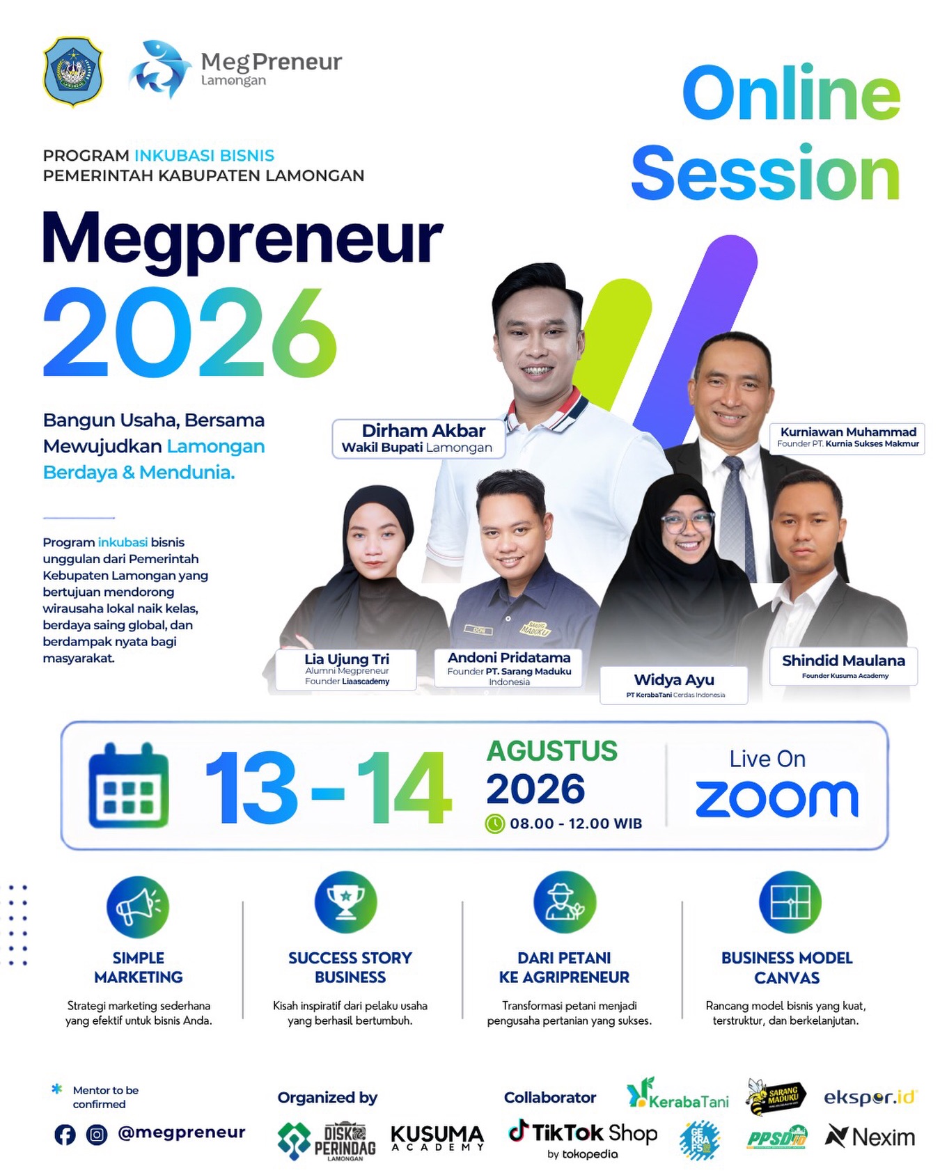 Online Session MegPreneur Lamongan 2026 Hari Kedua: Perkuat Potensi Agribisnis dan Pemetaan Model Bisnis
